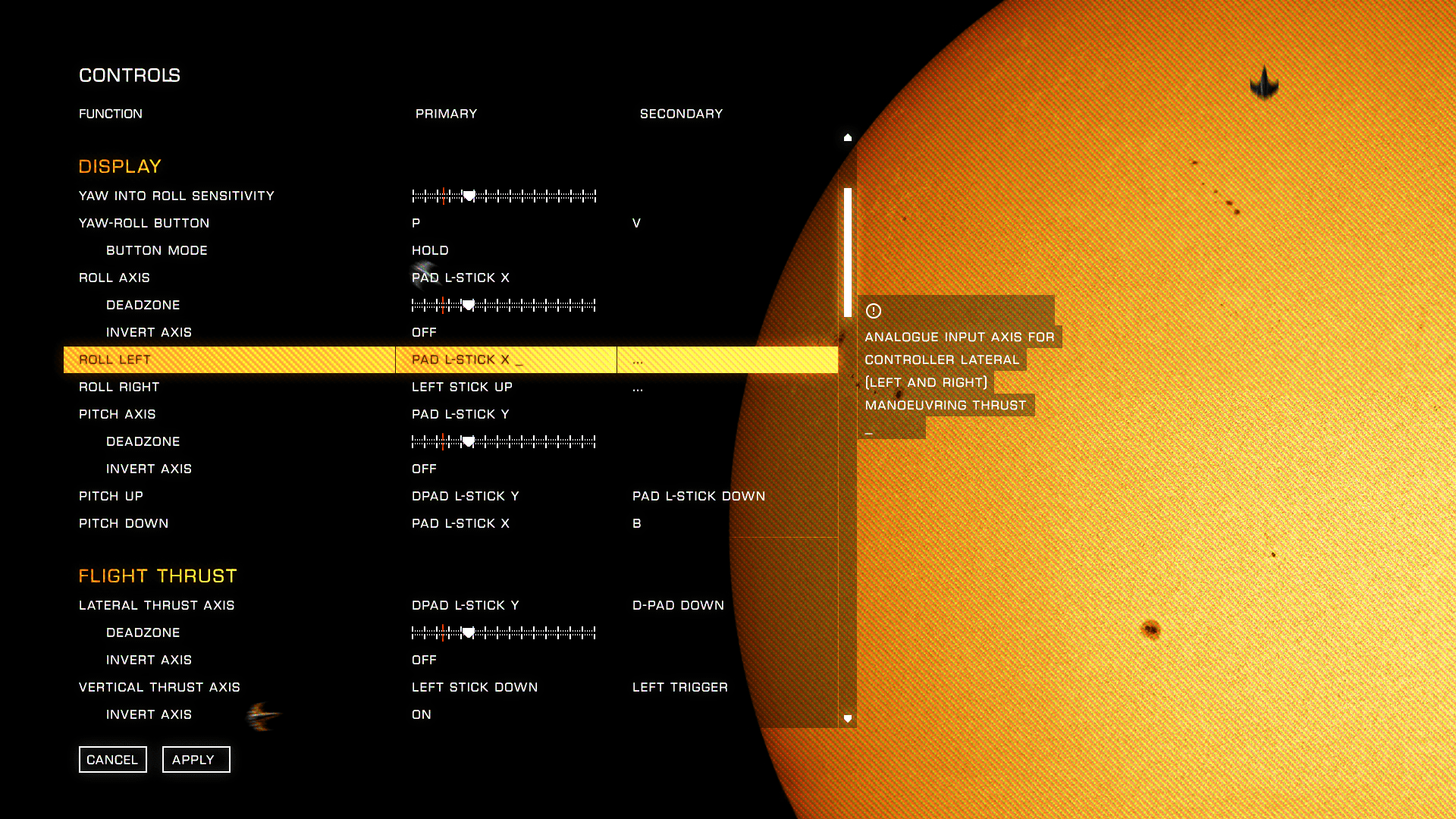 Fig. 7 . Controls settings
