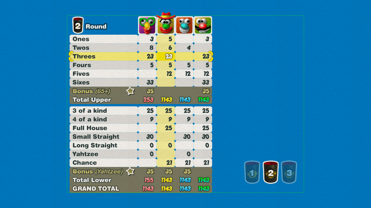 Fig. 6 . Yahtzee gameplay